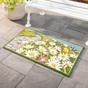 Area Rugs |   Indoor/Outdoor Daisy Walk Hooked Polypropylene Accent Rug Area Rugs Area Rugs