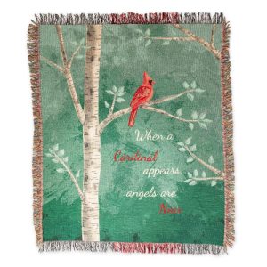 Bird Feeders |   Cardinal Message Cotton Tapestry Throw Bird Feeders Bird Feeders