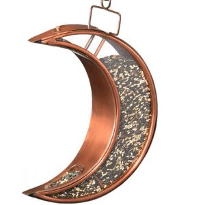 Bird Feeders |   Copper And Plexiglass Crescent Moon Hanging Bird Feeder Bird Feeders Bird Feeders