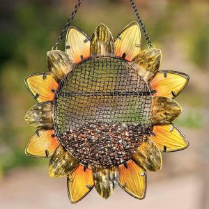 Bird Feeders |   Glass And Metal Sunflower Bird Feeder Bird Feeders Bird Feeders