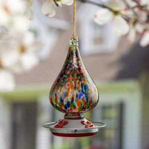 Bird Feeders |   Speckled Art Glass Hummingbird Feeder Bird Feeders Bird Feeders