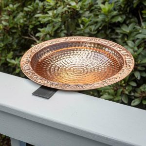 Birdbaths |   Small Deck Mounted Copper Birdbath Birdbaths Birdbaths