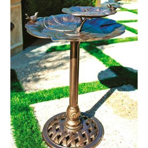 Birdbaths |   Tiered Lily Pad Metal Birdbath Birdbaths Birdbaths