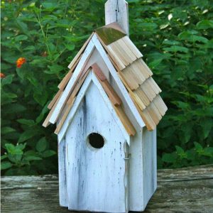 Birdhouses |   Bluebird Manor Cypress Birdhouse Birdhouses Antique White