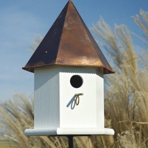 Birdhouses |   Copper Songbird Deluxe Birdhouse With Patina Roof Birdhouses Birdhouses