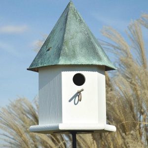 Birdhouses |   Copper Songbird Deluxe Birdhouse With Verdigris Patina Roof Birdhouses Birdhouses