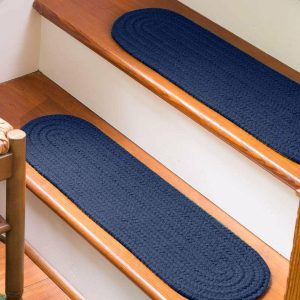 Braided Rugs |   Solid Color Country Classic Braided Polypropylene Stair Treads, Set Of 4 Braided Rugs Braided Rugs