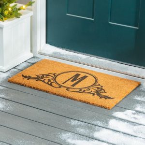 Coir Mats |   Circle Swirl Monogram Coir Door Mat, 18" X 30" Coir Mats Coir Mats