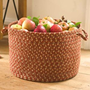 Decorative Accents |   Braided Polypro Roanoke Basket With Handles Decorative Accents Black Multi