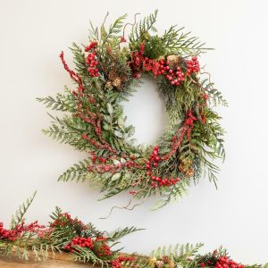 Decorative Accents |   Chesterfield Iced Pines Holiday Wreath Decorative Accents Decorative Accents