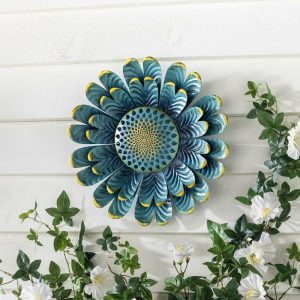 Decorative Accents |   Flower Distressed Metal Wall Art Decorative Accents Decorative Accents