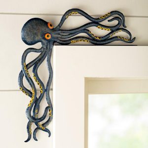 Decorative Accents |   Handcrafted Reclaimed-Metal Octopus Door Crawler Decorative Accents Decorative Accents