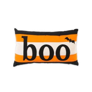 Decorative Accents |   Indoor/Outdoor Halloween Boo Lumbar Cotton Throw Pillow Decorative Accents Decorative Accents