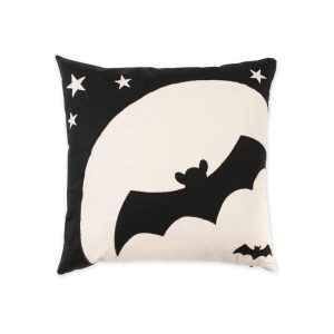 Decorative Accents |   Indoor/Outdoor Halloween Night Bat Cotton Throw Pillow Decorative Accents Decorative Accents