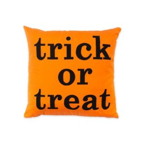 Decorative Accents |   Indoor/Outdoor Halloween Trick Or Treat Cotton Throw Pillow Decorative Accents Decorative Accents