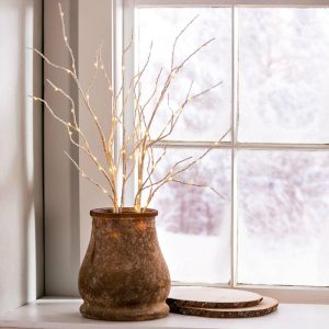 Decorative Accents |   Indoor/Outdoor Lighted Birch Branches, Set Of 2 Decorative Accents Brown