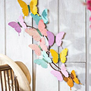 Decorative Accents |   Indoor/Outdoor Pastel Butterfly Wall Art Decorative Accents Decorative Accents