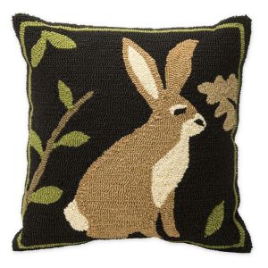 Decorative Accents |   Indoor/Outdoor Woodland Throw Pillow With Rabbit Decorative Accents Decorative Accents