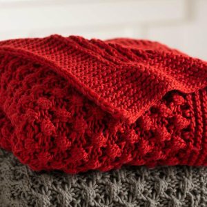 Decorative Accents |   Lightweight Knitted Cozy Acrylic Throw Decorative Accents Antique Red