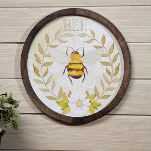 Decorative Accents |   Mango Wood Bumblebee Wall Art Decorative Accents Decorative Accents