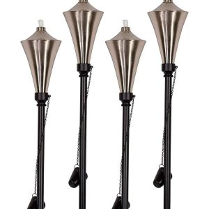 Decorative Garden Accents |   4-In-1 Garden Torches, Set Of 4 Decorative Garden Accents Caramel