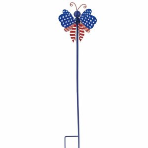 Decorative Garden Accents |   American Flag Spinning Winged Garden Stake Decorative Garden Accents Decorative Garden Accents