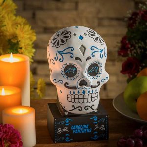 Decorative Garden Accents |   Carolina Panthers Sugar Skull Statue Decorative Garden Accents Decorative Garden Accents