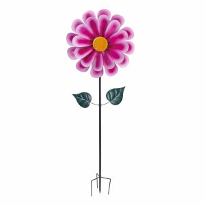 Decorative Garden Accents |   Dahlia Flower Wind Spinner Decorative Garden Accents Decorative Garden Accents