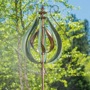 Decorative Garden Accents |   Misting Tulip Wind Spinner – Copper And Verdigris Decorative Garden Accents Decorative Garden Accents