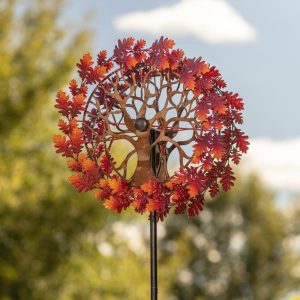 Decorative Garden Accents |   Oak Leaves Tree Of Life Metal Wind Spinner Decorative Garden Accents Decorative Garden Accents