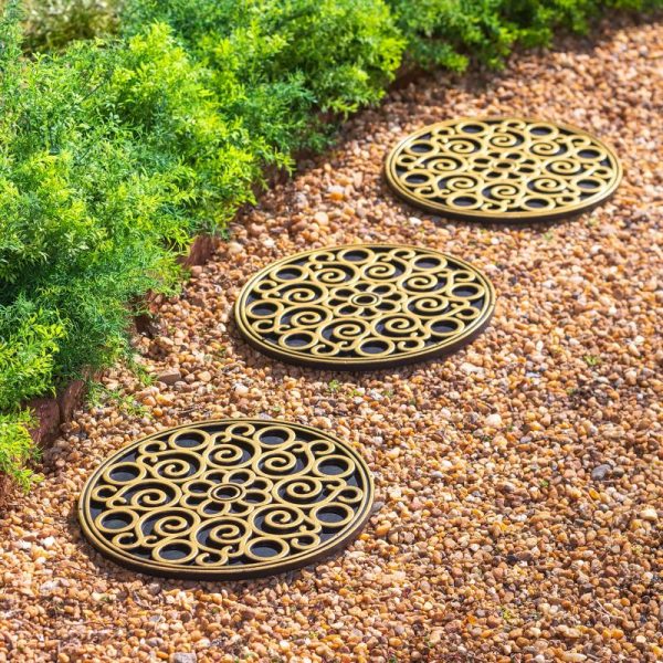 Decorative Garden Accents |   Recycled Rubber Stepping Stones, Set Of 3 Decorative Garden Accents Decorative Garden Accents