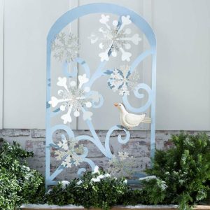 Decorative Garden Accents |   Snowflakes Metal Garden Trellis Decorative Garden Accents Decorative Garden Accents