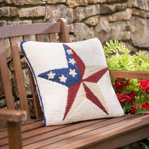 Decorative Pillows |   Indoor/Outdoor Hand-Hooked Star Throw Pillow Decorative Pillows Decorative Pillows