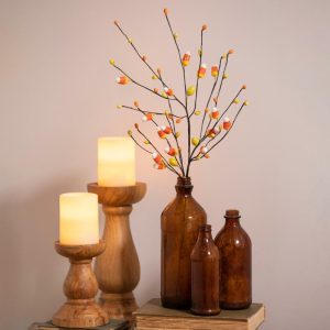 Faux Flowers & Plants |   Halloween Candy Corn Artificial Branch Decorative Accents Decorative Accents