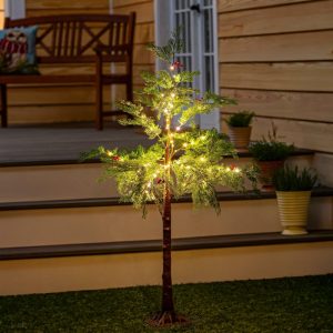 Faux Flowers & Plants |   Indoor/Outdoor Micro Led Lighted Cedar Tree, 4’H With 90 Lights Faux Flowers & Plants Faux Flowers & Plants