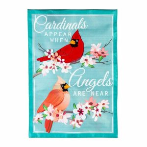 Garden Flags |   Angels Are Near Linen Garden Flag Flags & Buntings Garden Flags