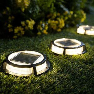 Garden Path Lighting |   Solar Ground Pathway Lights, Set Of 3 Garden Path Lighting Garden Path Lighting