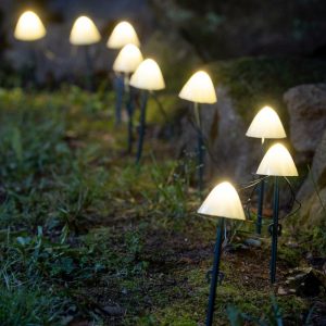 Garden Path Lighting |   Solar Mushroom String Light Stakes Garden Path Lighting Garden Path Lighting