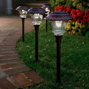 Garden Path Lighting |   Super-Bright Solar Led Path Lights, Set Of 4 Garden Path Lighting Garden Path Lighting