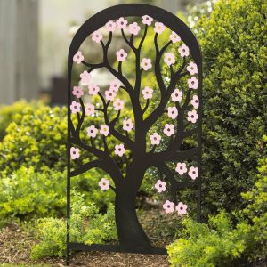 Garden Stakes |   Colorful Metal Cherry Tree Garden Trellis Decorative Garden Accents Decorative Garden Accents