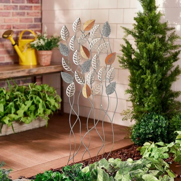 Garden Stakes |   Copper Botanical Garden Trellis Decorative Garden Accents Daisies