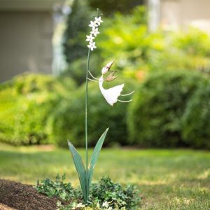 Garden Stakes |   Cream Storybook Fairy Metal Stake Decorative Garden Accents Decorative Garden Accents