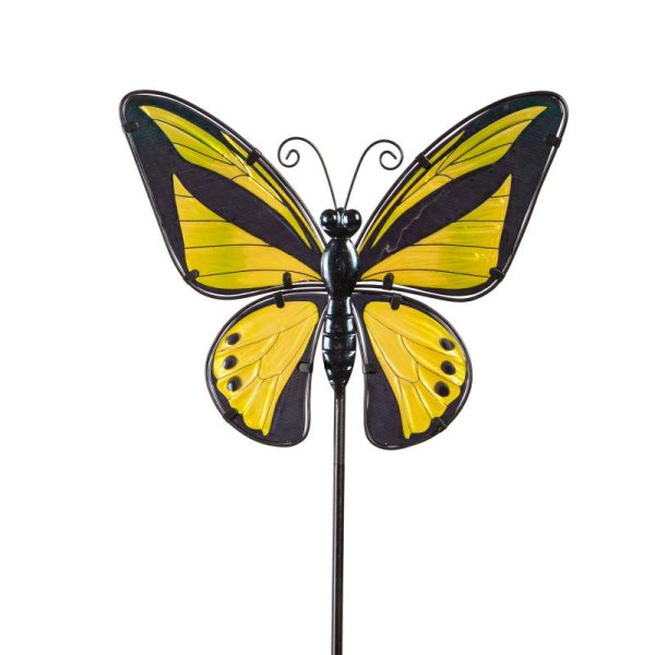 Garden Stakes |   Glass Butterfly Garden Stake Garden Accents Blue