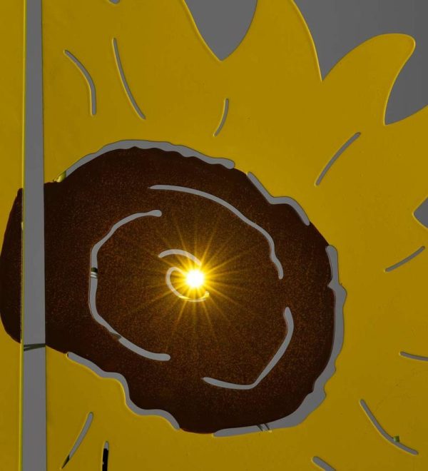 Garden Stakes |   Sunflower Garden Lighted Landscape Panel Stakes, Set Of 5 Decorative Garden Accents Decorative Garden Accents