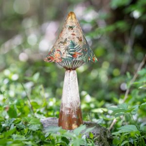 Gnomes & Fairy Gardens |   Printed Metal Mushroom Garden Statue Garden Accents Gnomes & Fairy Gardens