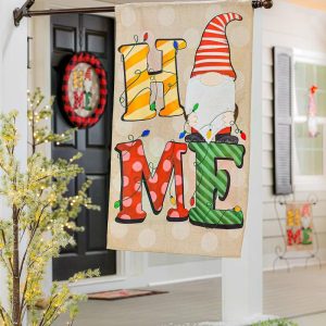 House & Estate Flags |   Home Gnome Burlap House Flag Flags & Buntings House & Estate Flags