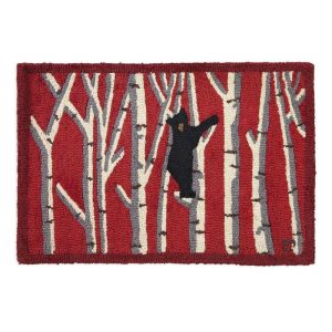 Indoor & Outdoor Rugs |   Hooked Wool Bear In Birches Accent Rug Indoor & Outdoor Rugs Indoor & Outdoor Rugs