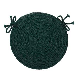 Indoor & Outdoor Rugs |   Indoor/Outdoor Braided Polypro Roanoke Round Chair Pad With Ties Braided Rugs Black Multi