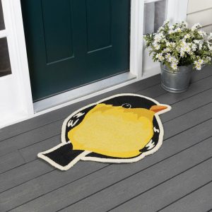 Indoor & Outdoor Rugs |   Indoor/Outdoor Hand-Hooked Polypropylene Finch Shaped Accent Rug Indoor & Outdoor Rugs Indoor & Outdoor Rugs