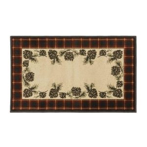 Indoor & Outdoor Rugs |   Vista Pine Cones Red Plaid Border Rug, 30" X 50" Indoor & Outdoor Rugs Indoor & Outdoor Rugs